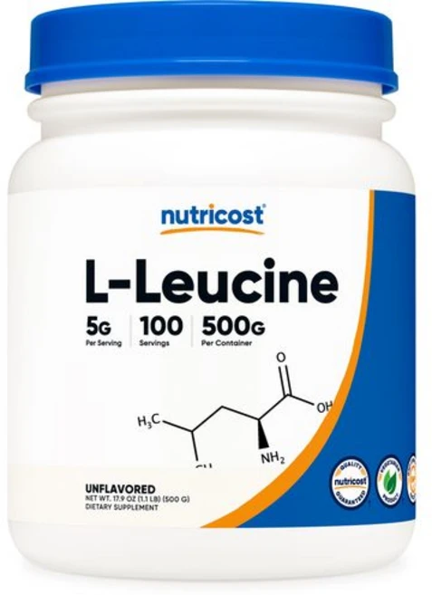 뉴트리코스트 순수 L-류신 파우더 500그램 Nutricost Pure L-Leucine Powder 500 Grams, 621.42g, 1개 - 쿠팡