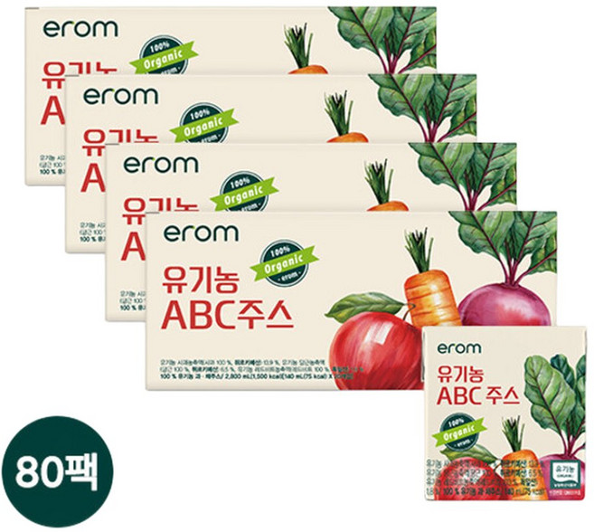 이롬 ABC주스 80팩(140ml20입4), 80개, 140ml