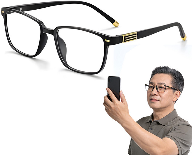 푸름새 초경량 독서안경 고화질 블루라이트차단안경, 1개, 블랙
