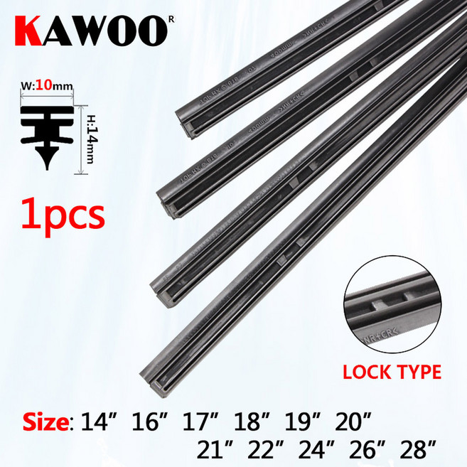 28 24 KAWOO 10mm 18 20 고무 액세서리 블레이드 차량 16 와이퍼 26 14 22 21 FR 자동차 스트립 17 유리 19, 24"