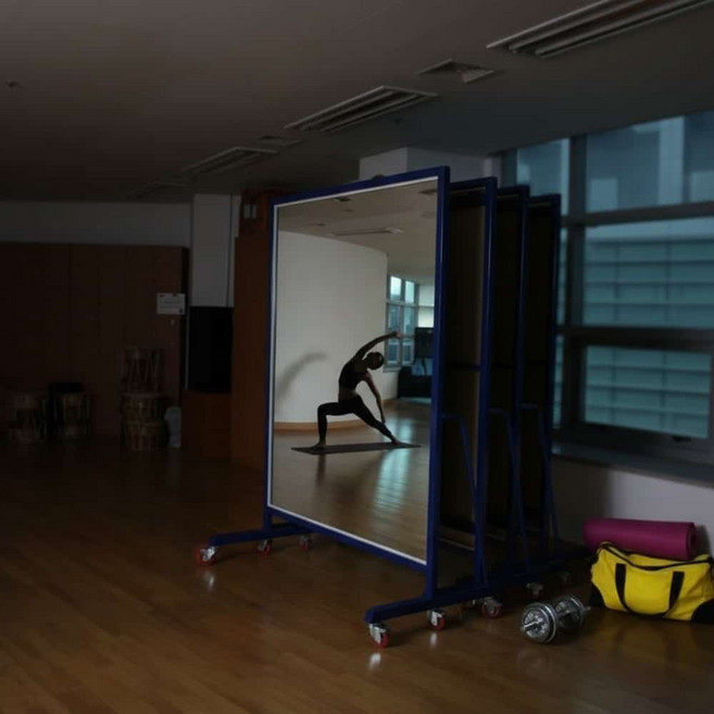 학원거울 안전거울 이동식 대형 1600x750x2000 체육관 무용실 바퀴