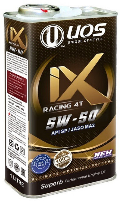 UOS IX Super 4T 15W-40 四行程機油 API SP / JASO MA2, 1個, UOS 5W50 [金色］,【United Oil油力特】