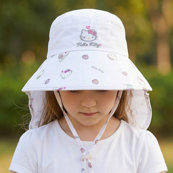 산리오 헬로키티 햇빛 차단 어린이 플랩햇