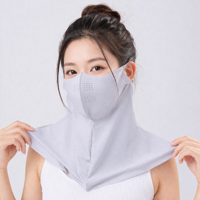 아크레픽 여성용 자외선차단마스크 냉감 스포츠 마스크, 그레이, 2개