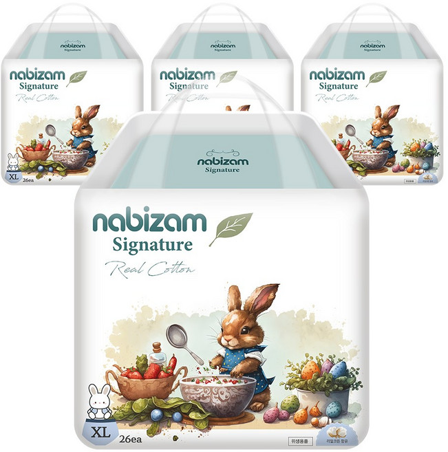 나비잠 기저귀 시그니처 팬티 4팩, 특대형(XL), 104매