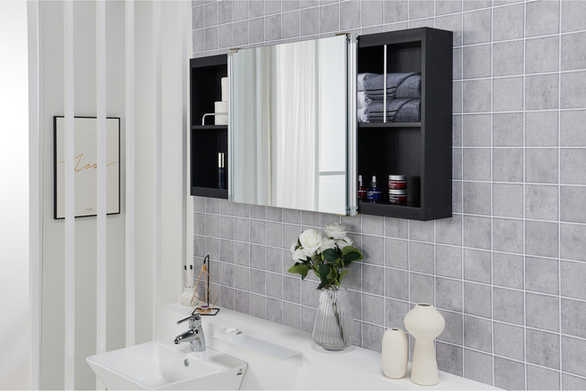 닥터바스 욕실 수납장 욕실장 슬라이드장 화장실 수건장, 3-1 블랙 1200-600, 1개