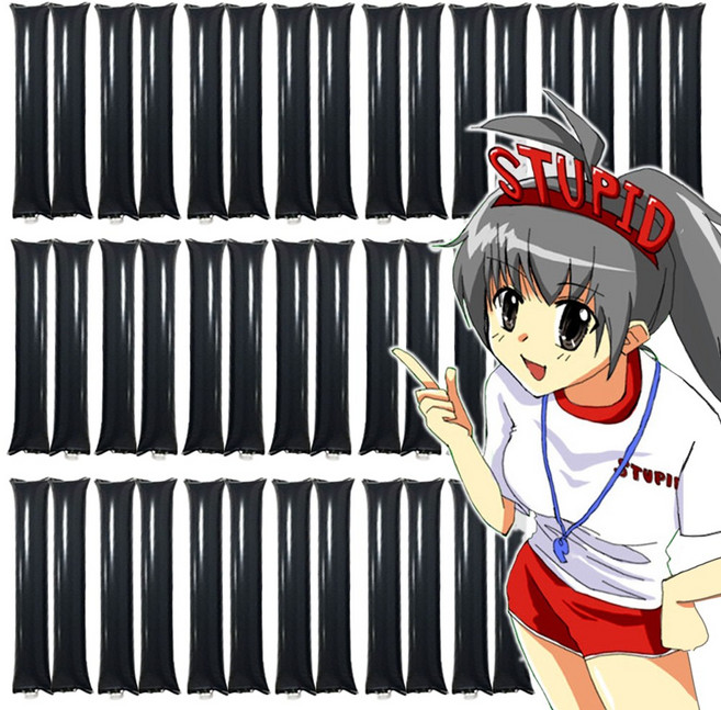 스투피드 응원용 팡팡 막대풍선 100개, 1세트, 09_블랙