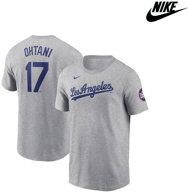 나이키 MLB 오타니 쇼헤이 LA 다저스 반팔 티셔츠 다크 그레이 헤더 IQ4010-063