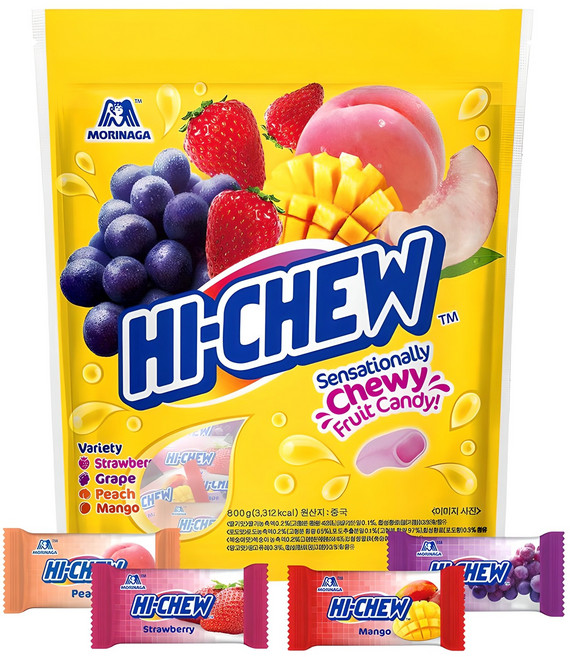MORINAGA 森永 HI-CHEW 嗨啾 綜合水果風味軟糖, 1袋, 800g