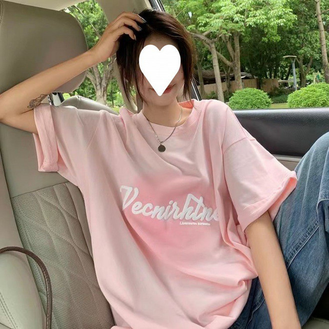 短版長袖T恤 韓版寬鬆印花連帽上衣 女裝新款學生