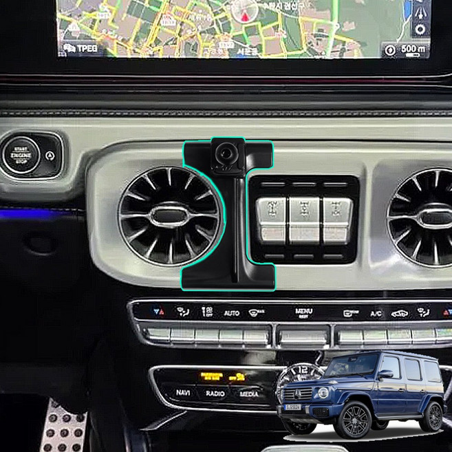 벤비아믹스 G바겐 G 클래스 휴대폰 거치대 전용 볼 마운트 스마트폰 송풍구 틈새거치 00831, 블랙, 1개