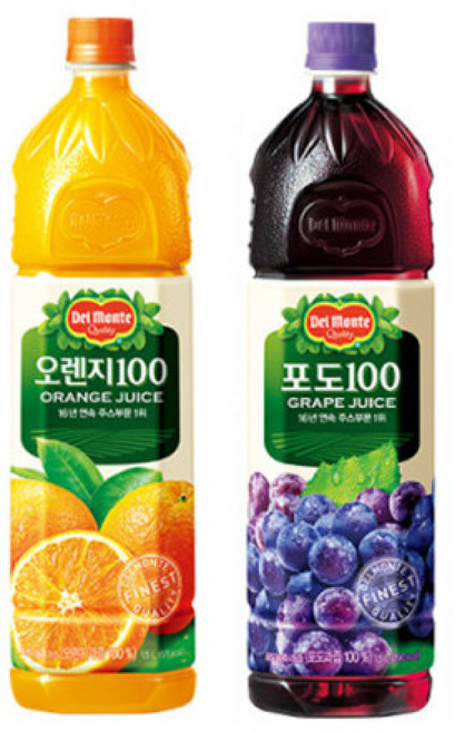 델몬트 오렌지100 +포도100, 1개, 1.5L