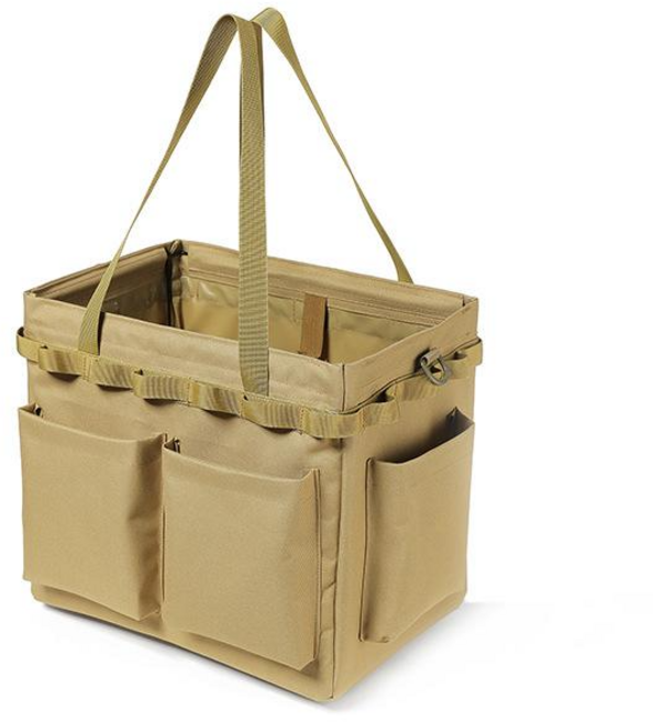 고비 캠핑 스퀘어 멀티백 오픈형 다용도 장작 땔감 가방, 카멜, 1개