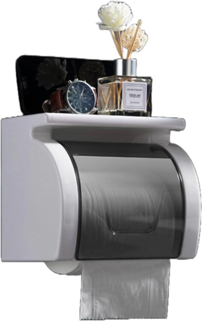 일공 무타공 방수 화장실 휴지걸이 커버 케이스, 1개, 클래식 토트화이트