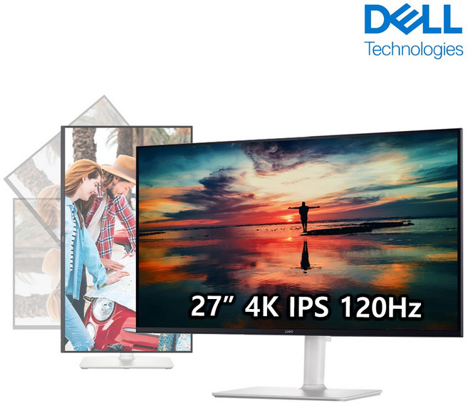 DELL S 27 모니터 4K UHD120Hz USB-C 피벗 스피커 3년품질보증, S2725QC, 69cm