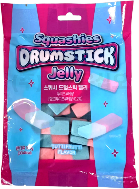 스쿼시 드럼스틱 젤리 뚜띠프루티향, 6개, 100g