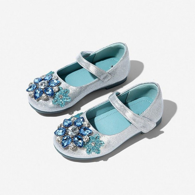 엘사구두 여아용 스노우 글리터 플랫슈즈 어린이구두
