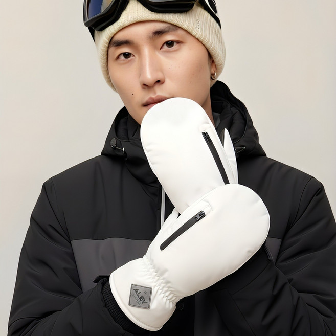 [방수100%] 나무나루 방한 방수 터치 벙어리 스키장갑