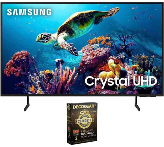 삼성 UN60DU6900FXZA 60인치 DU6900 크리스탈 UHD 4K 스마트 TV (2024) 번들 데코 기어 2X HDMI 2.0 케이블 구리 도체 포함 및 CPS
