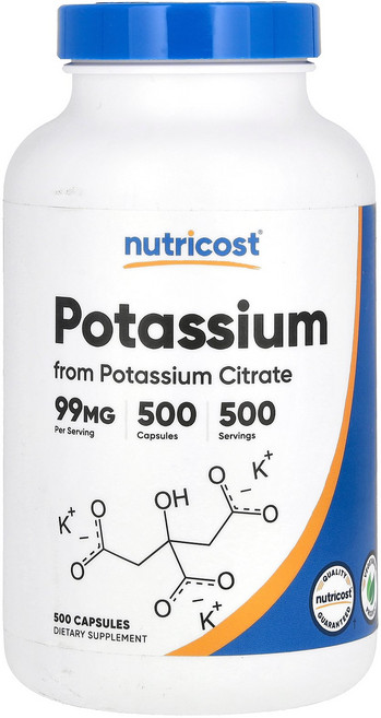 Nutricost 칼륨 99mg 캡슐 500정 Nutricost (뉴트리코스트), 1개