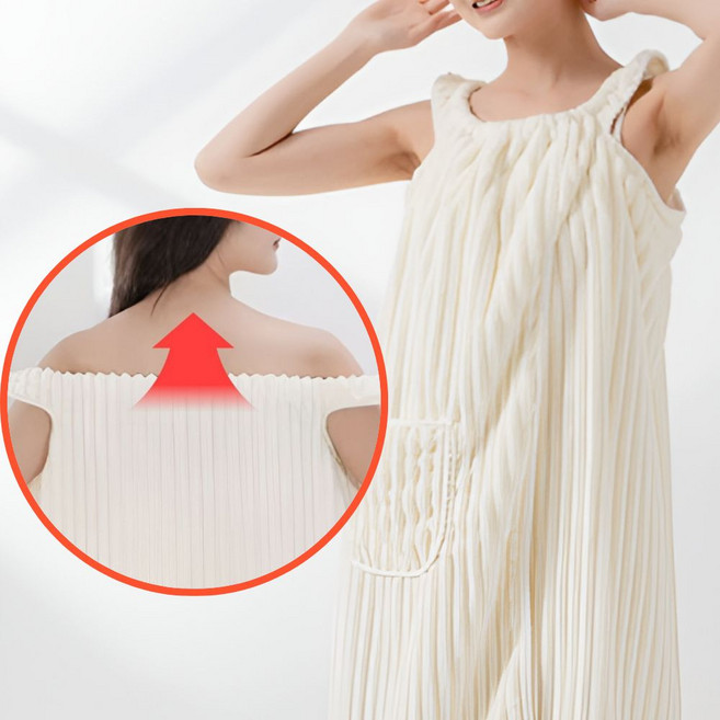 오제브 등드름 빅사이즈 똑딱이 버튼 나시 샤워가운, 옐로우, 1개