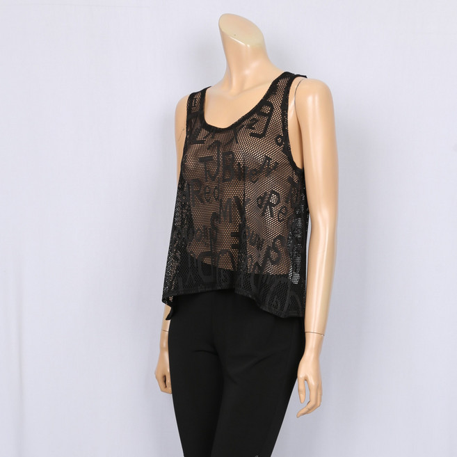 노브패리스 BGR2941 영문 망사 조끼 66에서88 라인 라틴 모던 웰빙 군살 뱃살커버 베스트 사계절 여자 댄스스포츠복