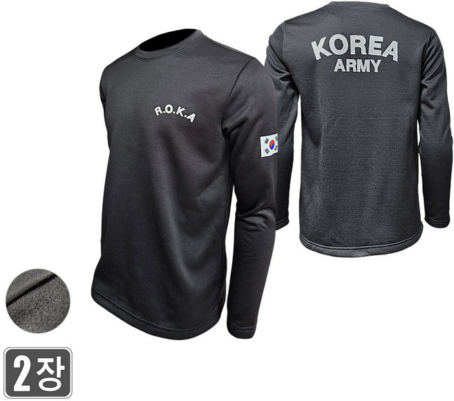 1+1웨어몬 겨울용 남성 ROKA ARMY 기모스판 라운드티 WF