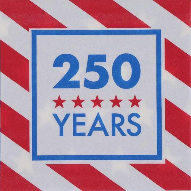 Fourth of July Patriotic American Flag Paper Lunch Napkins Disposable Party Supplies for 250th Ann, 96