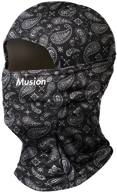 Musión®透氣卡夢頭套，吸濕排汗速乾，安全帽內襯頭套，防曬抗UV，防蟲騎行面罩，CS蒙面頭套, 佩斯裡, 1個