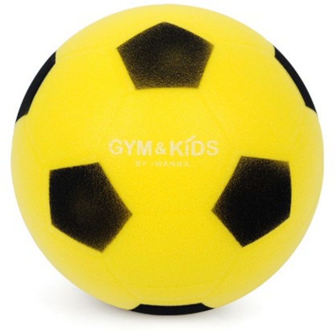 장군스포츠 IW 짐앤키즈 무소음 키즈 탱탱볼 무소음 축구공, 1개, 노란색
