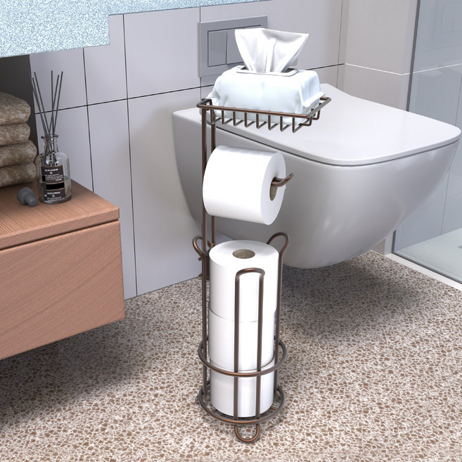 화장실 스탠드형 휴지걸이 휴지보관 거치대, 60cm 크롬, 1개