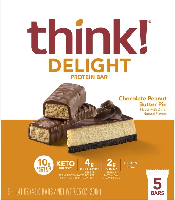 띵크 딜라이트 프로틴 바 초콜릿 피넛 버터 파이 5개입, 1개, 200g - 쿠팡