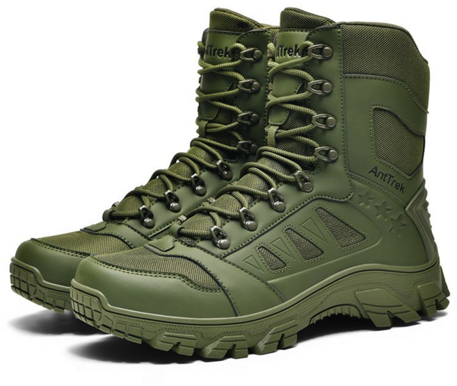 AntTrek 戶外越野高幫登山靴, 6005軍綠, 39