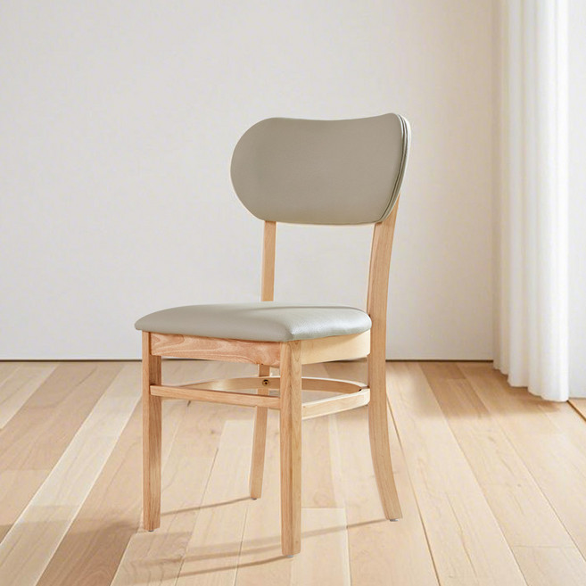 [리비니아] 고트 원목 식당의자 카페의자 가죽의자 식탁의자 1개 / 2colors, 내츄럴