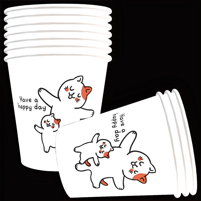 페이퍼맥스 고양이 종이컵 2000개 180ml, 1개