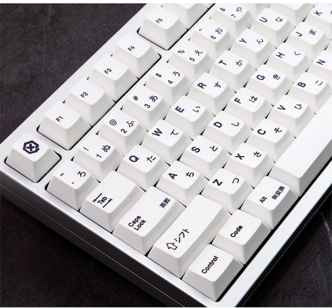 일본어 키캡 기계식 일어 PBT 키보드 염료승화 미니멀 화이트, 108키