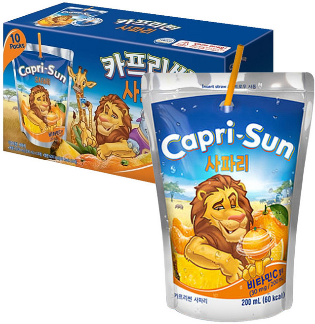 [더음료]농심 카프리썬 사파리 200ml 10입, TYY4-단품