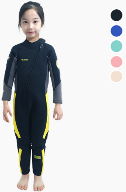 서브22 아동 웻슈트 수영복 네오플랜 물놀이 잠수복, 블랙