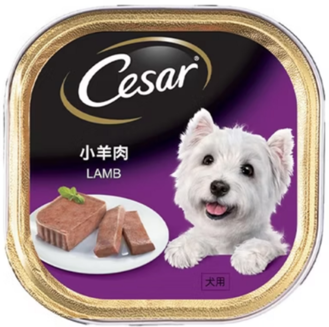 Cesar 西莎 牛肉精緻風味餐盒 寵物狗罐頭濕糧, 100g, 24個, 小羊肉
