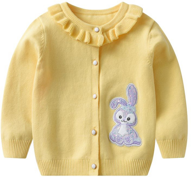 크리스탈하우스 여아용 퍼플토끼 프릴 가디건 D106