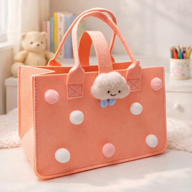 잇츠K 단체선물 기린 부직포 가방 간식 선물세트 유치원 어린이집 답례품, 5개, 핑크구름