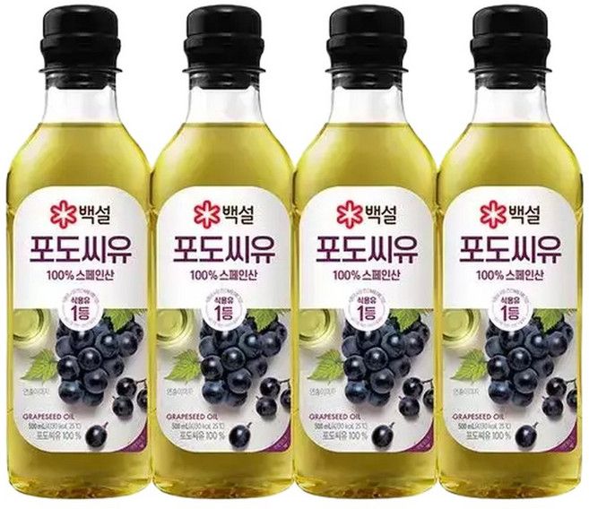 하프클럽/CJ제일제당백설 포도씨유 500ml x4개, 4개