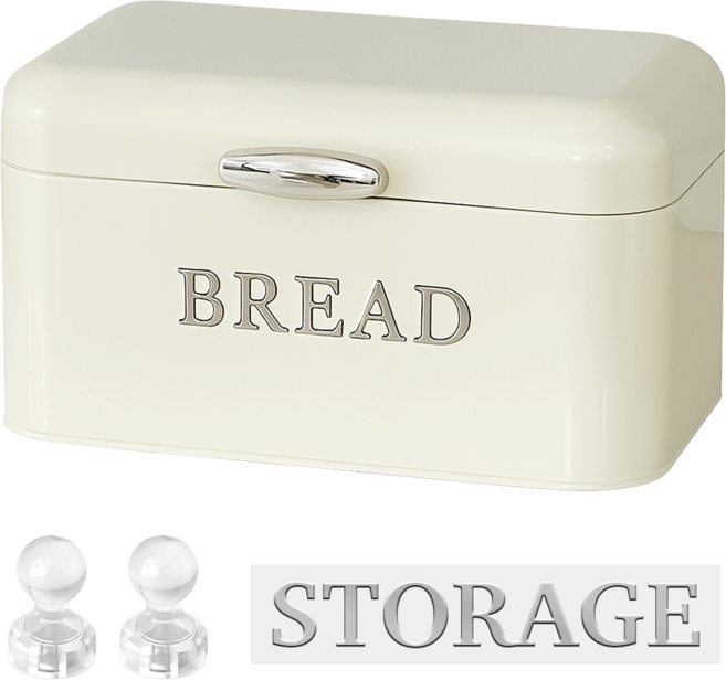 데미무드 데이드림 브레드박스 약 정리함 철제 수납함, 크림, 1개