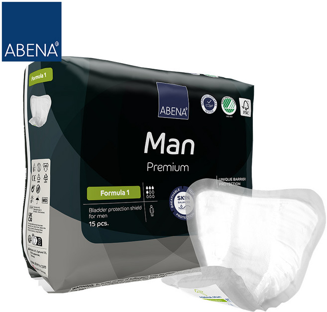 아베나 남성용 라이트 포뮬러 원 성인기저귀, 15매입, 4개