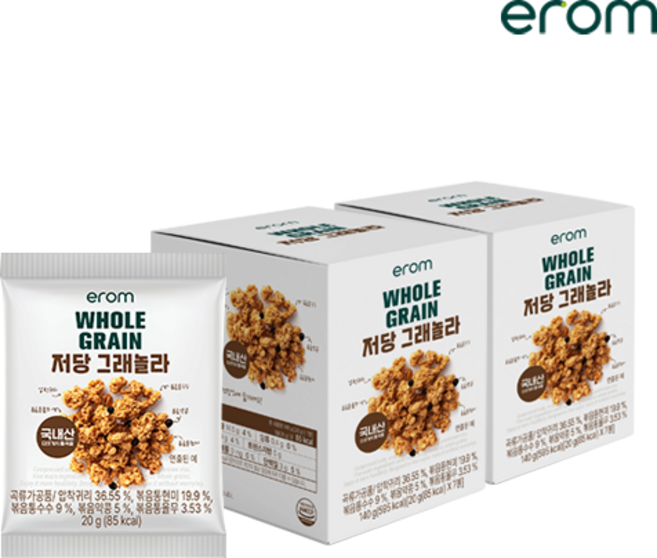 이롬 저당 그래놀라 7P, 2개, 140g