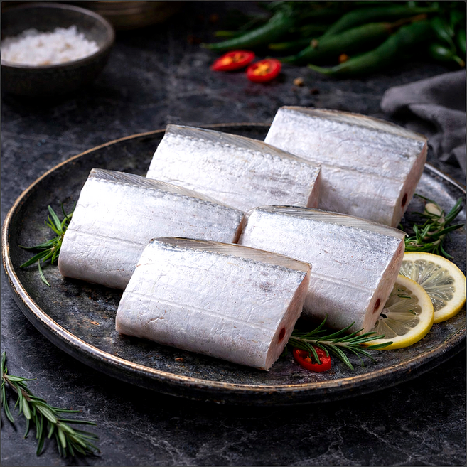 두툼한 왕갈치 한마리 토막 1.2kg 은갈치 갈치조림 구이용, 1개, 1마리