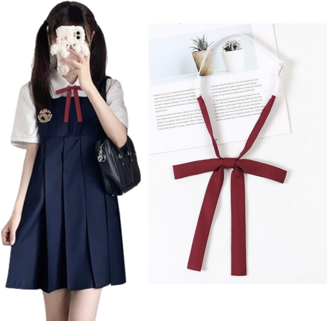 스쿨 여성 리본 나비 타이 1개