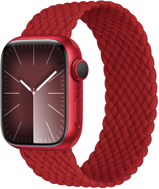 밴드톡 애플워치 호환 브레이드 스포츠 솔로루프 나일론 스트랩 11 10 9 8 3 7 6 5 울트라1/2/3 SE1/2/3, 레드