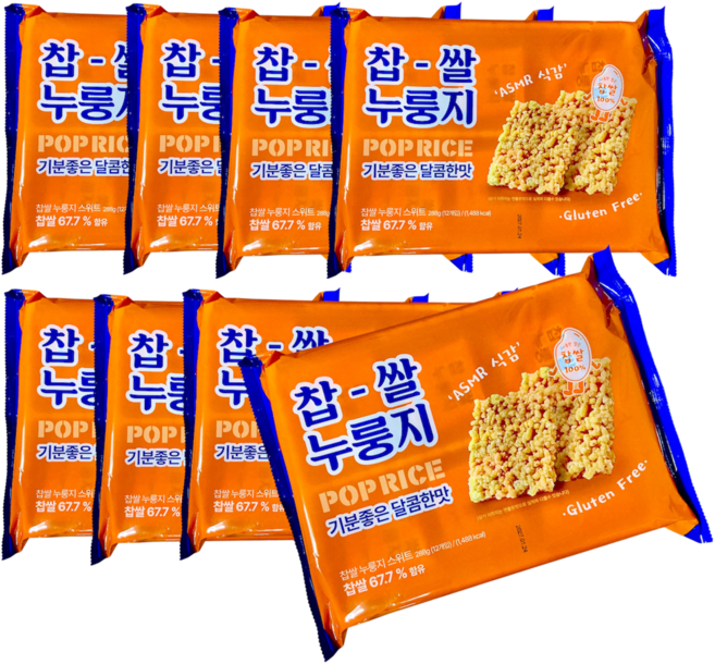 찹쌀 누룽지 스위트 바삭한 웰빙 간식, 8개, 288g
