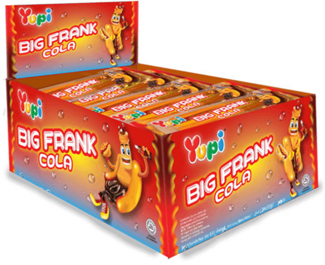 유피 빅 프랑크 콜라맛 핫도그 모양 젤리 콜라향, 28g, 24개